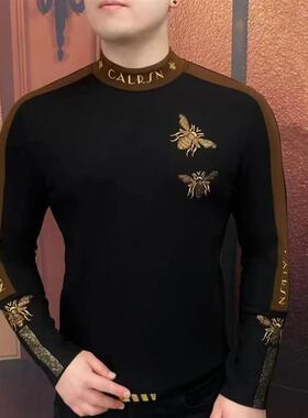 FZ轻奢服饰轻奢精品2026秋冬款男士高档时尚加绒长袖欧版高领厚棉