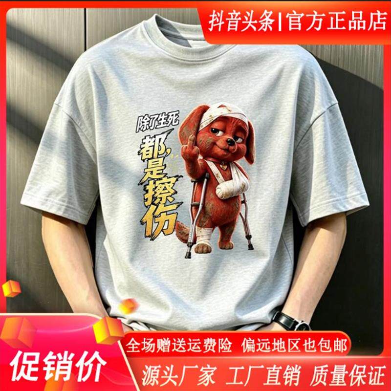 Amphelisia美式痞帅重磅纯棉短袖男女潮牌休闲宽松百搭圆领T恤