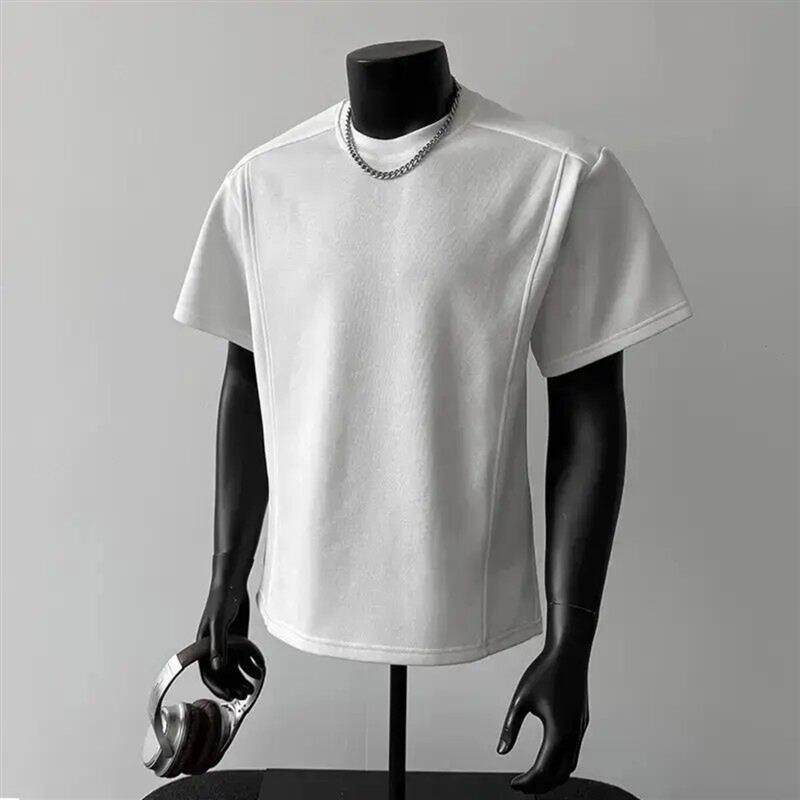 烽焱严选轻奢品质2026夏新款轻奢痞帅男装正肩挺阔高级感短袖T恤
