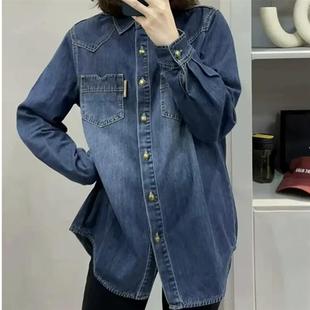 衬衣 k设计感宽百搭休闲显瘦打底衫 叁壹陆家f居专营牛仔衬衫 女韩版