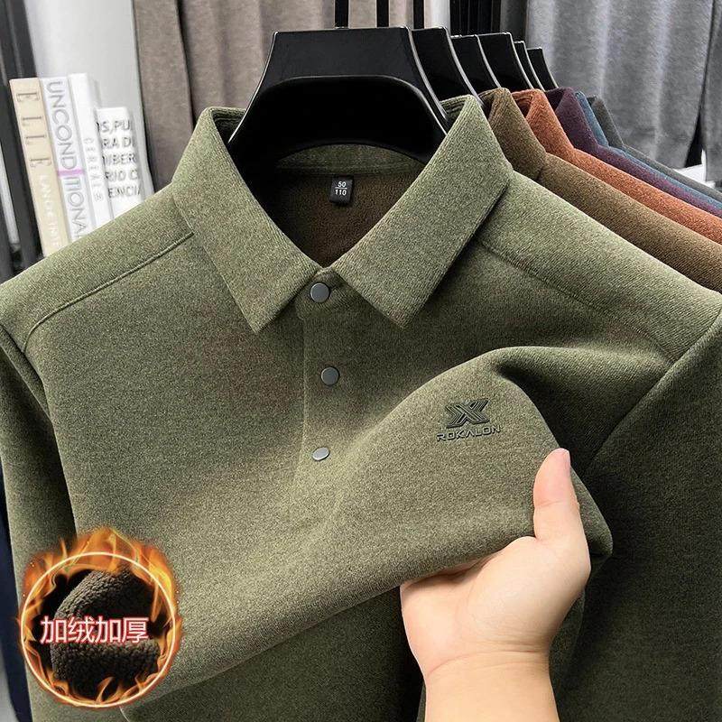 芙曼精选男polo衫冬季新款中年爸装加绒商务休闲长袖T恤加厚上衣,运动服/休闲服装,健身套装,淘宝优惠券,粉丝福利购,淘宝优惠卷