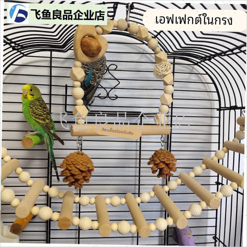 鹦鹉攀爬云梯秋千解闷自嗨玄凤虎皮牡丹鸟笼Q配件用品玩具原木梯,
