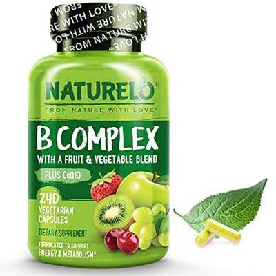 NATURELO B Complex - Whole Food Complex with Vitamin B6，