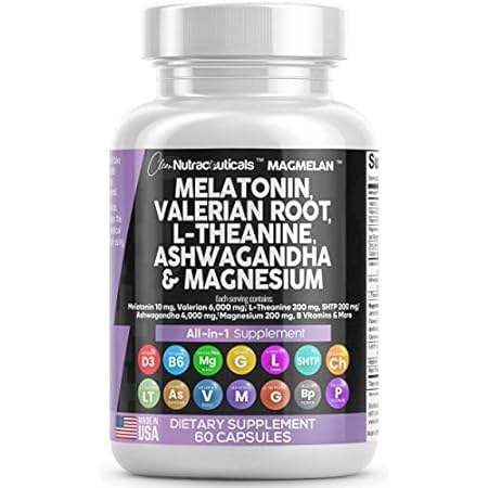 Melatonin 10mg Valerian Root 6000mg L Theanine 200mg Ashw
