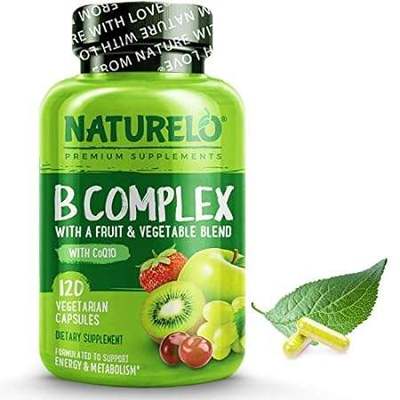 NATURELO Vitamin B Complex with Methyl B12， Methyl Folate