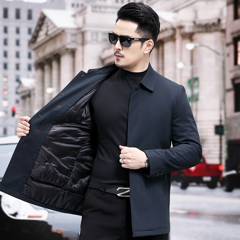 中年商务羽绒服男2023新款男士秋冬装中老年男款冬季羽绒内胆