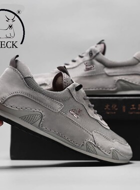 公羊联盟特价男鞋夏季透气新款网面男士凉鞋真皮鞋休闲运动网鞋子