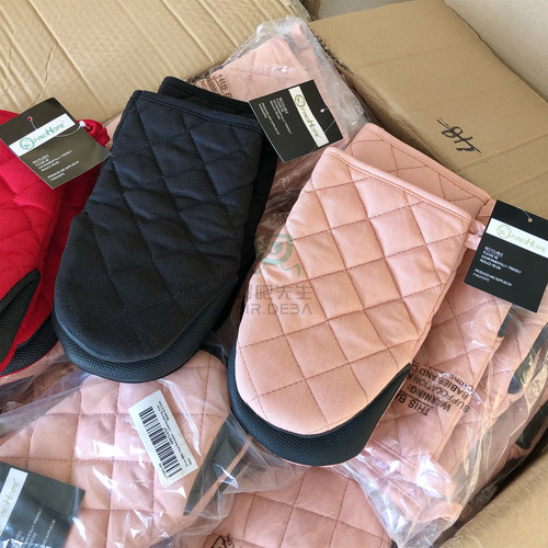 2只加厚防烫隔热手套厨房烘焙微波炉烤箱耐高温防滑硅胶手套