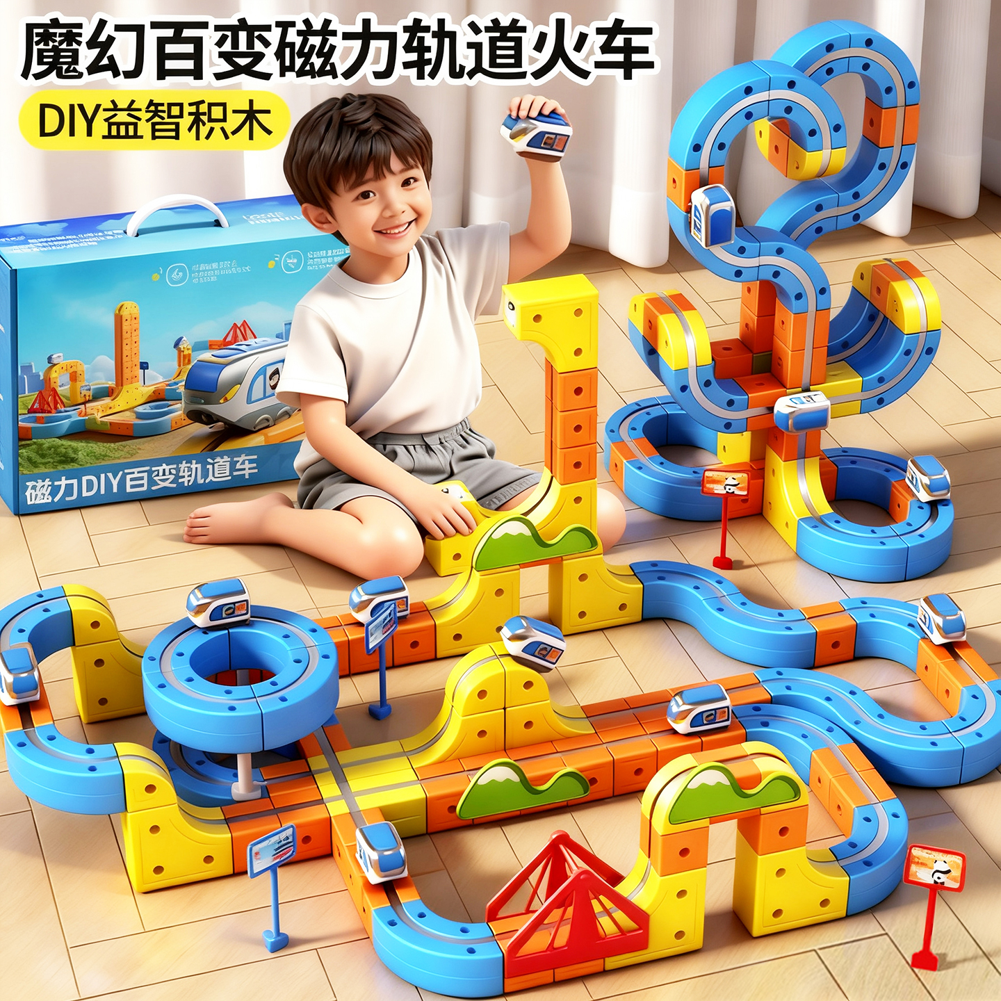 2025新款磁力积木轨道车