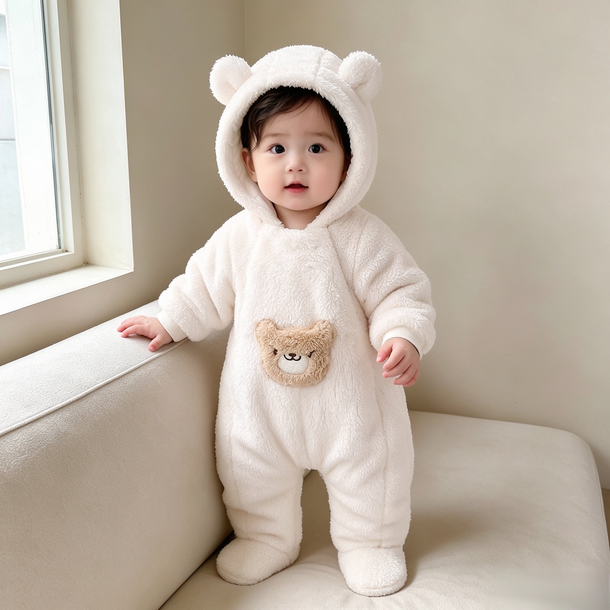 婴儿衣服秋冬款宝宝包脚连体衣秋装爬爬服连脚哈衣洋气保暖外出服