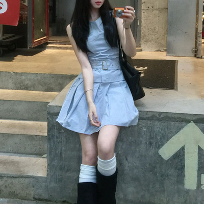 韩系独特漂亮吊带连衣裙