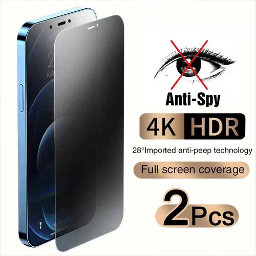 2PCS phone Anti-Spy Screen Protector For 适用iPhone17 16 15 14 13 12 11 Pro Max Tempered Glass贴膜