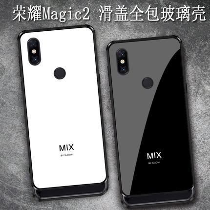 适用小米mix3手机壳升降滑盖civi4pro钢化玻璃壳红米note14简约15全包12tpro个性男11t保护套10女cc9s超好看8