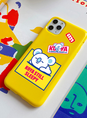 BT21金南俊周边卡通可爱苹果14plus手机壳iPhone11promax硅胶防摔果冻色黄色软壳13pro12mini防弹少年团周边