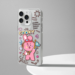 BTS防弹少年团16promax磁吸手机壳17pro卡通BT21周边iPhone15plus透明防摔手机壳可爱少女心保护套 旅行系列