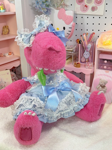 「爱琴海」大号素龙娃衣 可爱卡通粉龙公仔衣服裙子华丽蝴蝶结