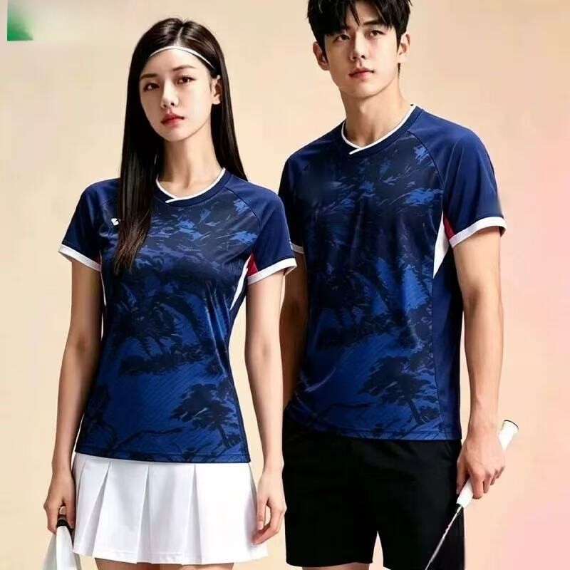 2026新款羽毛球服男女短袖速干透气运动比赛训练服套装夏球服印字