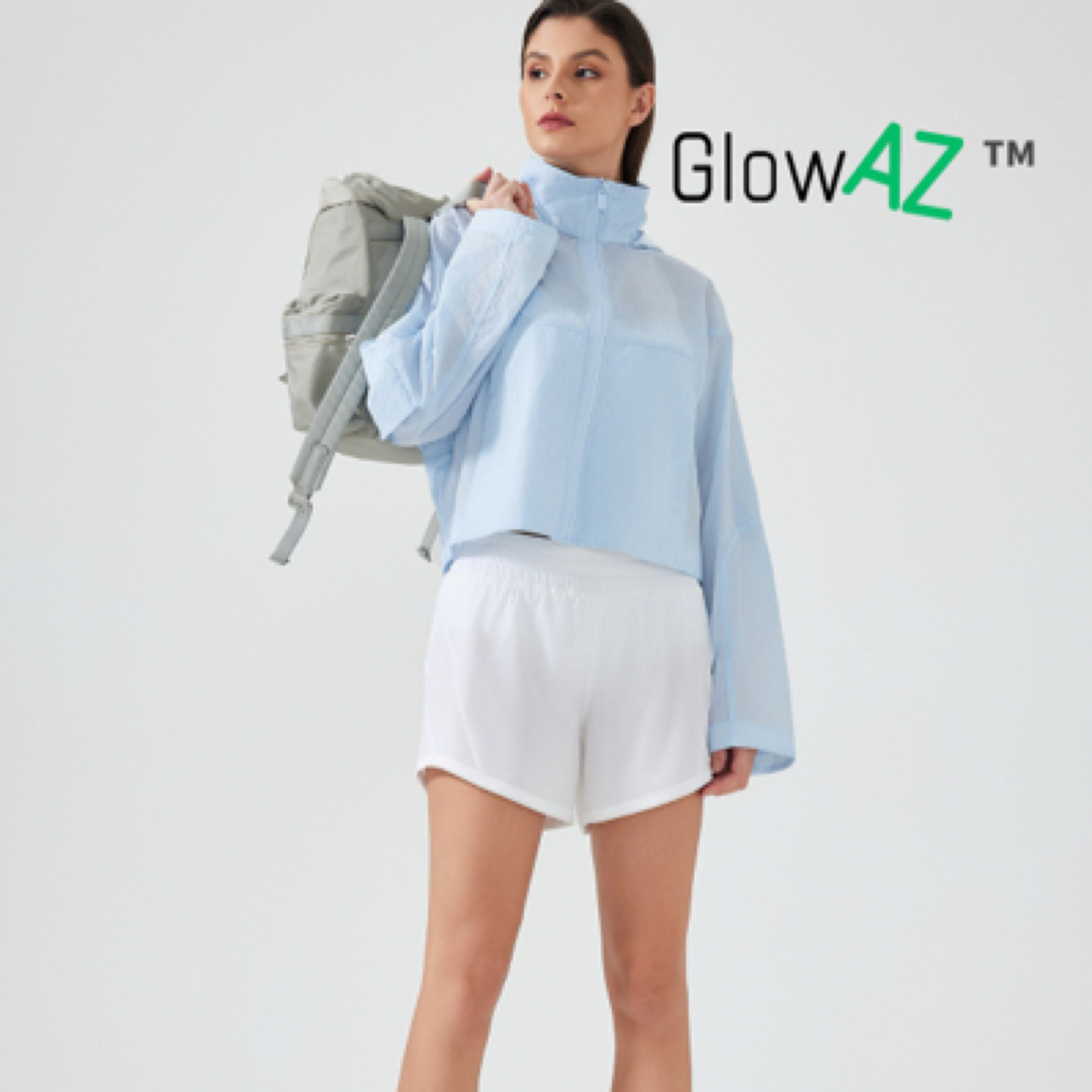 GlowAZ短款薄款冰感户外连帽防晒衣女防水速干透气防紫外线皮肤衣