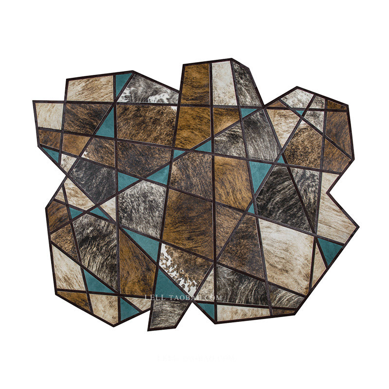 现代奢华新古典牛皮地毯不规则异形毯 客厅卧室艺术拼接马毛地毯|ruв категории домашний ткань, ковер - от Buy2taobao.com для оказания профессиональной услуги покупки агента Taobao