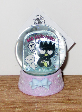 日本Sanrio正品Badtz-maru酷企鹅XO迷你水晶球雪球小擺設(SS)2019