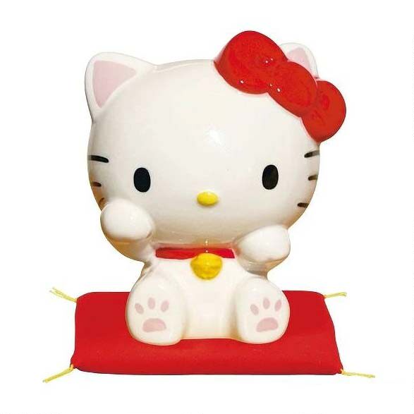 日本Sanrio正品Hello Kitty 陶瓷公仔擺設(招財貓)