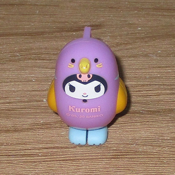 日本Sanrio正品Kuromi可羅米 塑膠公仔杯緣子(小鳥)