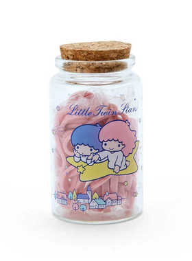 日本Sanrio正品Littletwinstars雙子星迷你玻璃瓶&橡皮髮繩(雜貨)