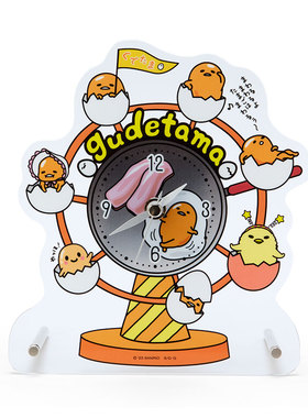 日本Sanrio正品Gudetama Land蛋黃哥 桌面時鐘