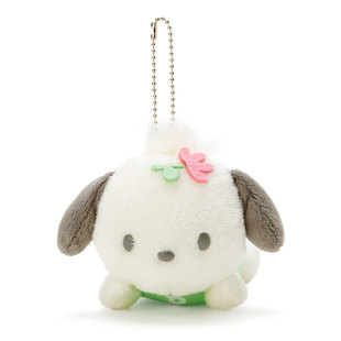 日本Sanrio正品PC狗Pochacco 趴地毛絨公仔包掛件匙扣(春風)