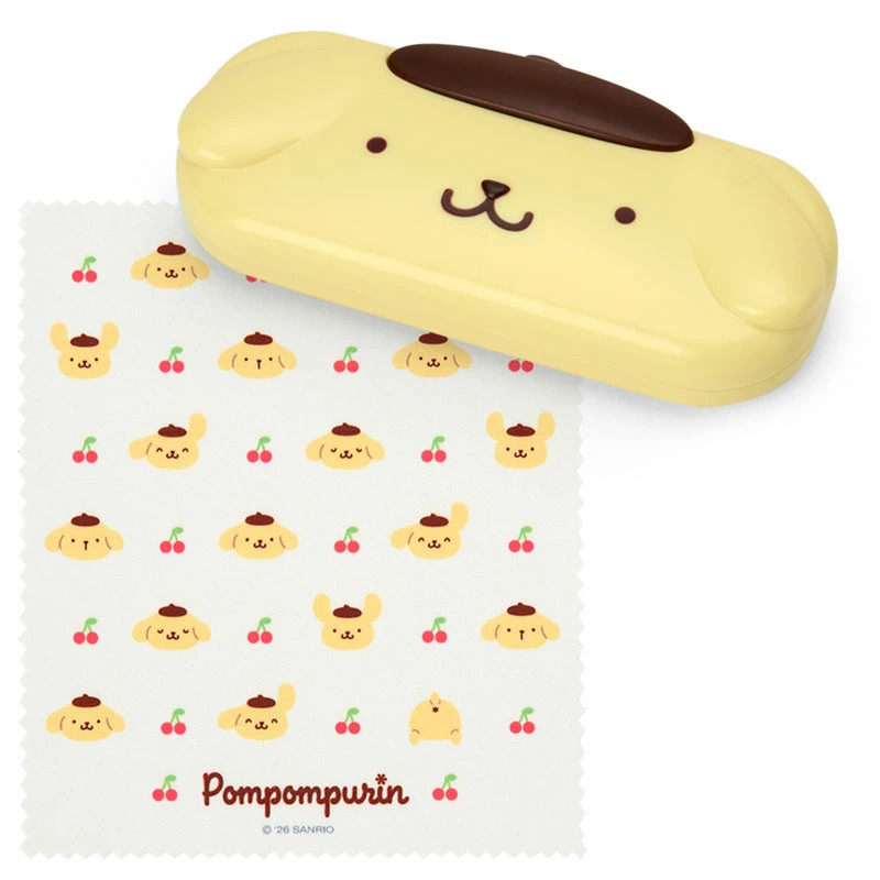 日本Sanrio正品Pompompurin布甸狗 眼鏡收納盒&眼鏡抹布(Face)