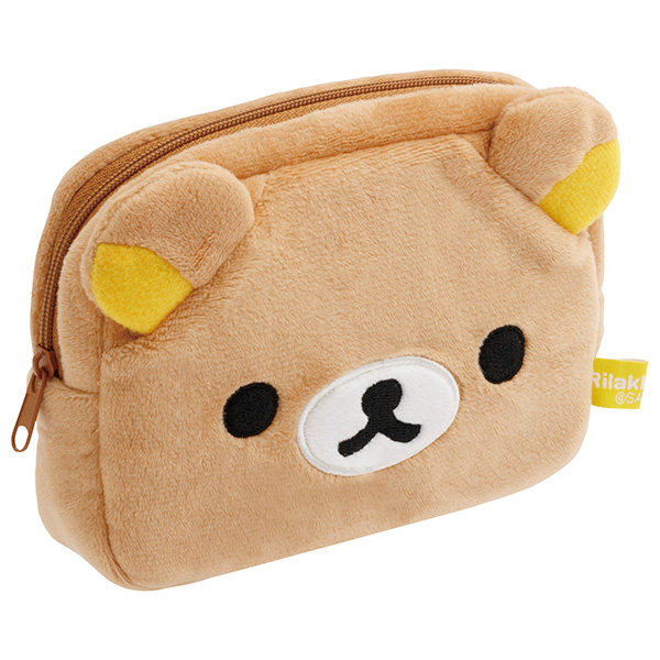 日本SanX正品Rilakkuma鬆弛熊 毛絨手拿包化妝包收納包Face