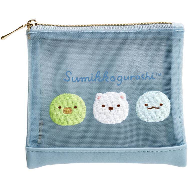 日本SanX正品Sumikko Gurashi角落生物零錢包硬幣包(Mini Face)藍