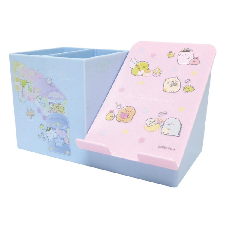 日本SanX正品Sumikko Gurashi角落生物 筆筒文具座手機座(藍)