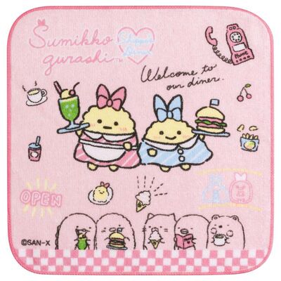 日本SanX正品Sumikko Gurashi角落生物  純棉小手帕毛巾(Diner)