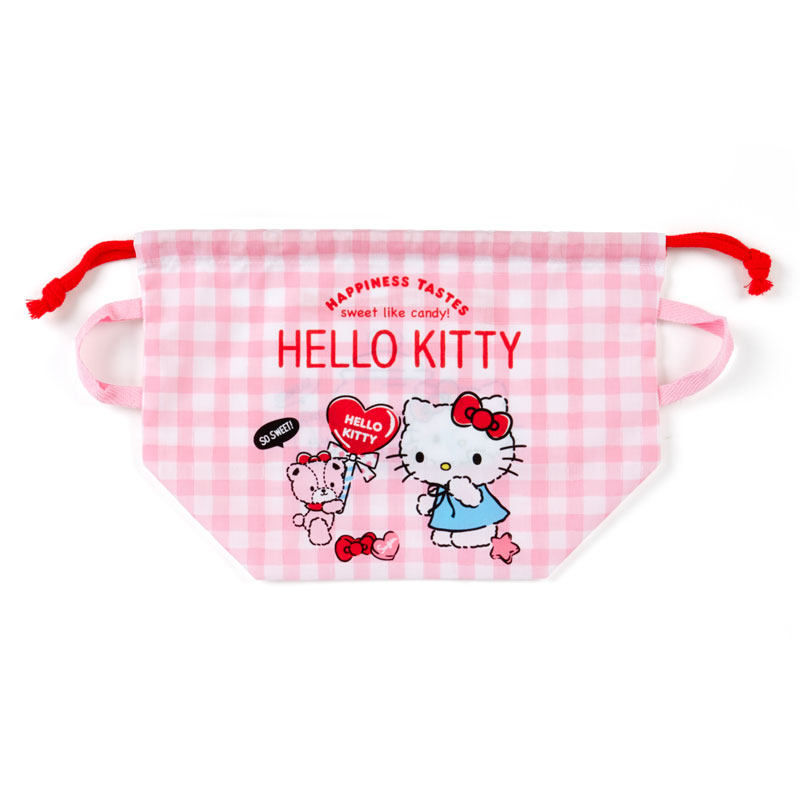日本Sanrio正品Hello Kitty 飯盒袋便當袋午餐包束口袋
