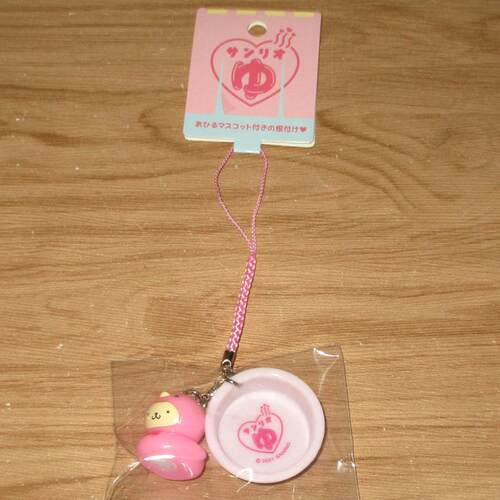 日本Sanrio正品Pompompurin布甸狗 手機繩包包掛件鑰匙扣(風呂)