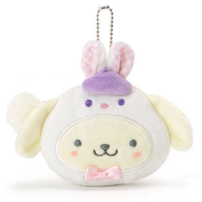 日本Sanrio正品Pompompurin布甸狗 頭型零錢包硬幣包掛件(兔)
