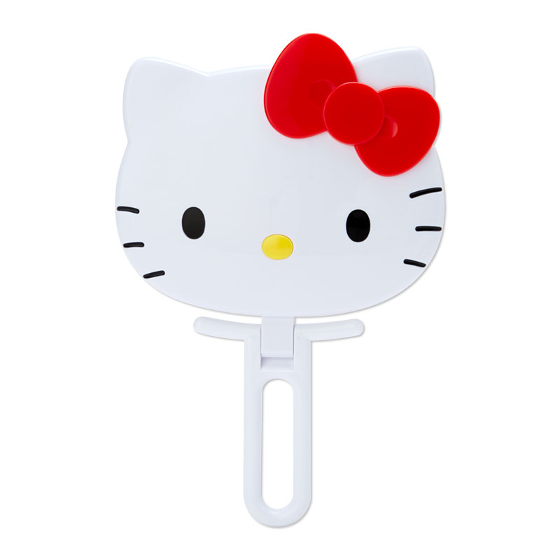 日本Sanrio正品Hello Kitty 頭型手柄鏡化妝鏡