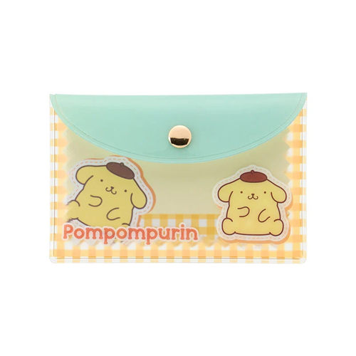 日本Sanrio正品Pompompurin布甸狗 便簽本便條紙&收納袋(格紋)