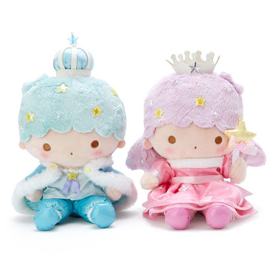 日本Sanrio正品LittleTwinStars小雙星 毛絨公仔擺設禮物(王冠)