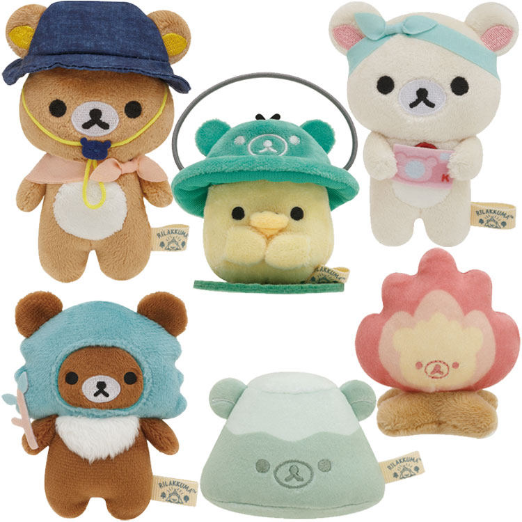 日本sanx正品rilakkuma鬆弛熊 迷你毛絨公仔擺設禮物(露營)