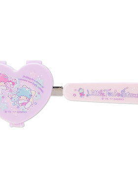 日本Sanrio正品LittleTwinStars小雙星 餐具不鏽鋼叉子附盒子(心)