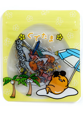 日本Sanrio正品Gudetama蛋黃哥 袋裝貼紙Sticker內含40張(夏)