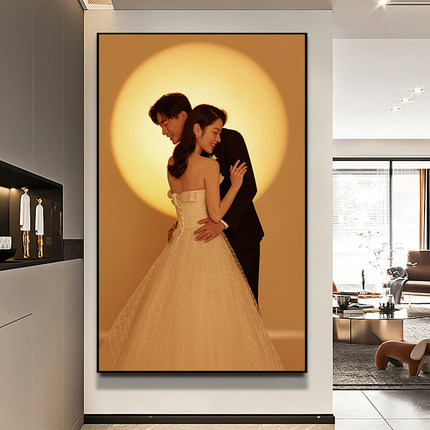 定制影楼婚纱照写真相框大尺寸全家福打印做成床头结婚照放大挂墙