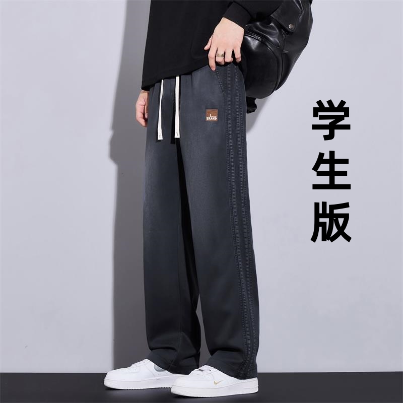青少年夏季帅气直筒裤子男孩高中初中学生13岁大童薄款运动休闲裤