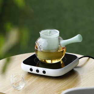 会客高档茶具 高硼硅玻璃侧把公道杯家用泡茶壶功夫茶具煮茶壶中式