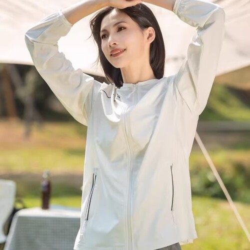 法国UPF50户外防晒衣女upf50皮肤衣防晒外套针织冰丝薄款防晒服男