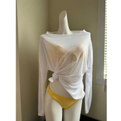 温泉沙滩度假泳衣003 性感辣妹比基尼三件套带罩衫 新款 时尚