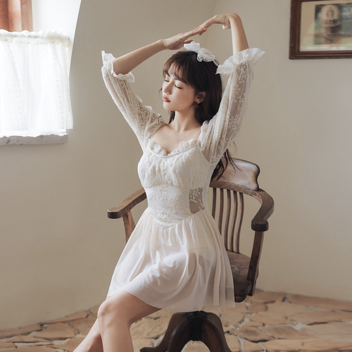 OMOM新品仙女范连体裙式女泳衣