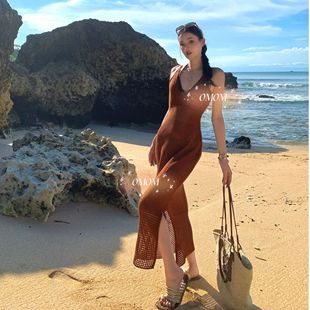 omom2025年新款 比基尼性感长裙沙滩泳衣海边海岛度假BIKINI泳装